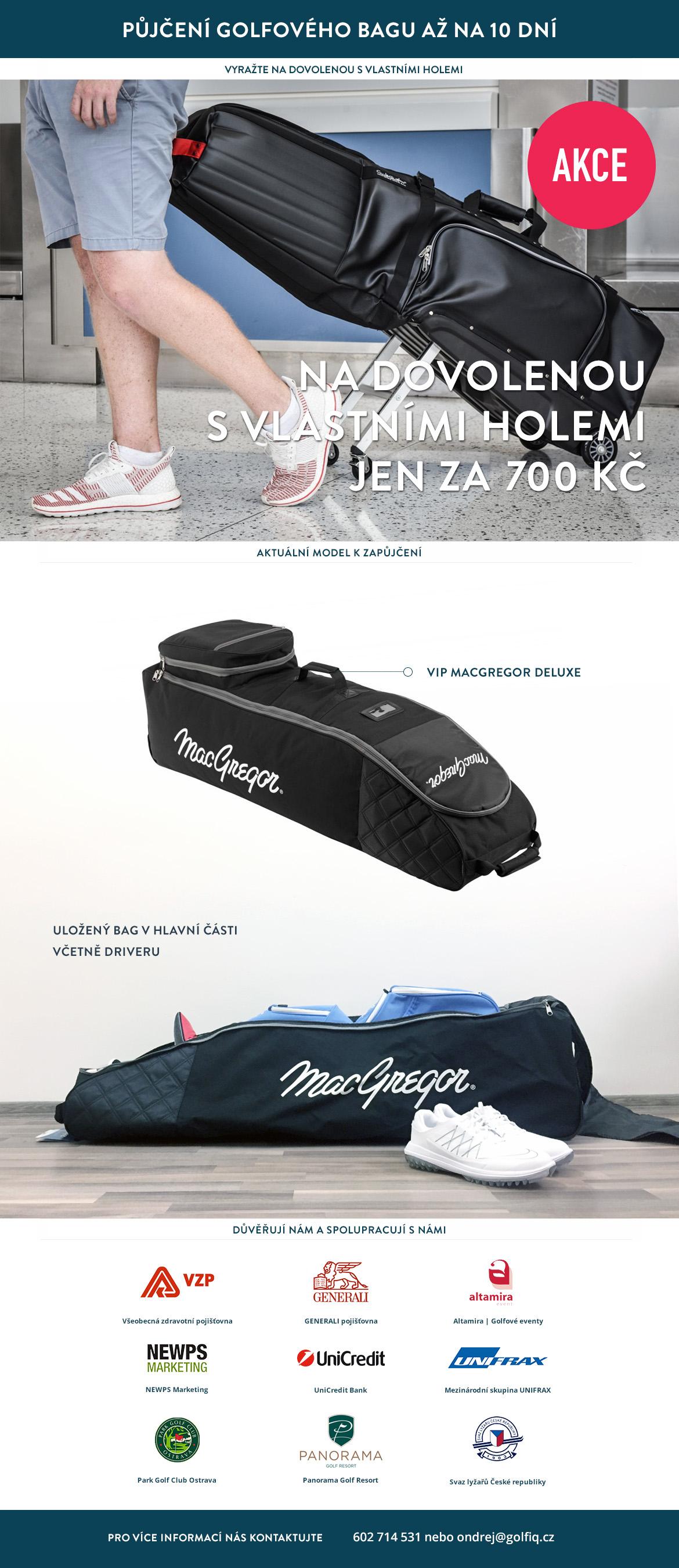 Půjčovna golfových travel bagů