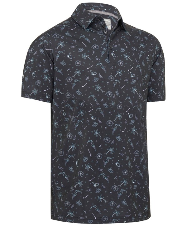 Callaway Mens All Over Golf and Tucan Print Polo Shirt