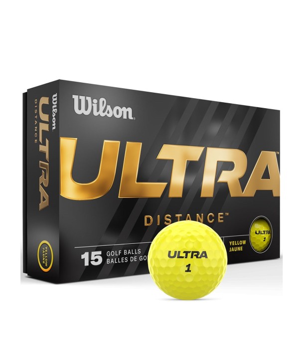 Wilson Ultra Distance Yellow Golf Ball (15 Balls)