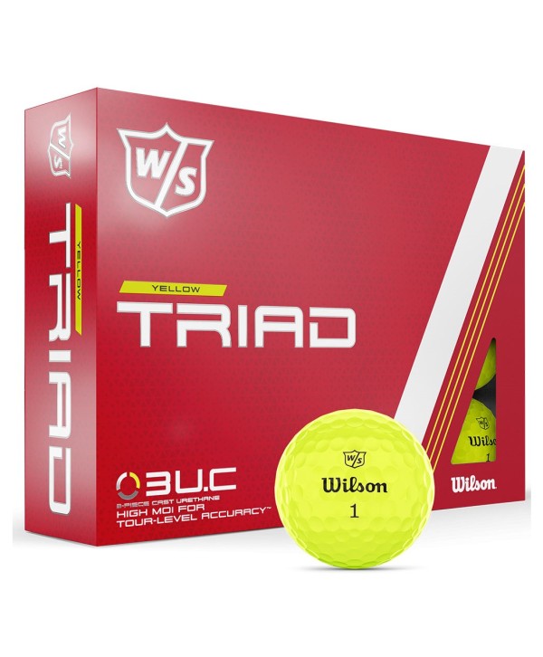 Wilson Triad Yellow Golf Balls (12 Balls)