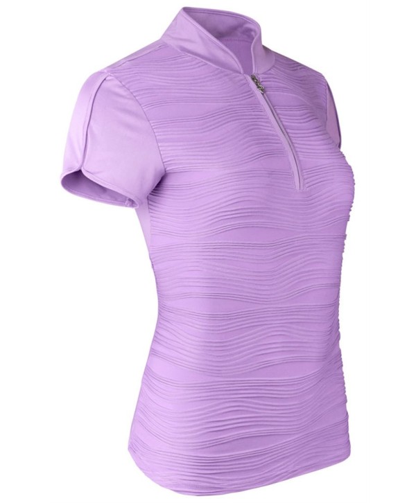Pure Golf Ladies Rise Peacock Swirl Cap Sleeve Polo Shirt