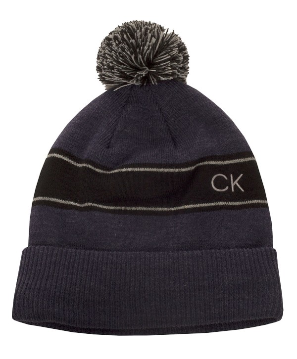 Calvin Klein Mens Stripe Knitted Cuff Beanie Hat