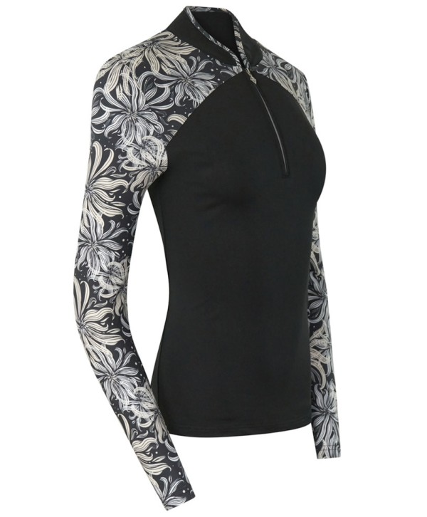 Pure Golf Ladies Maple Long Sleeve Zip Top - Champagne Orchid