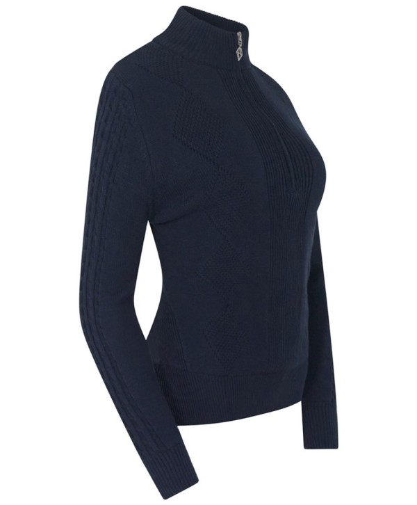 Pure Golf Ladies Sorrell Cable Knit Lined Quarter Zip Jumper