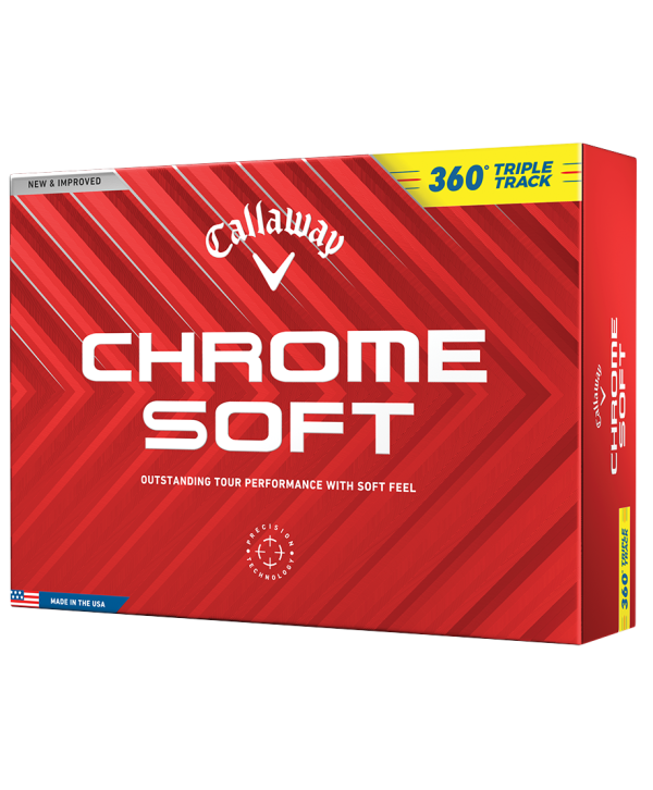 Callaway Chrome Soft 360 Triple Track Yellow Golf Balls (12 Balls) 2024