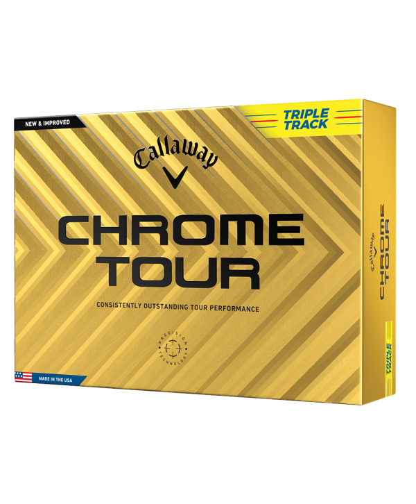 Golfové loptičky Callaway Chrome Tour Triple Track Yellow (12 ks)