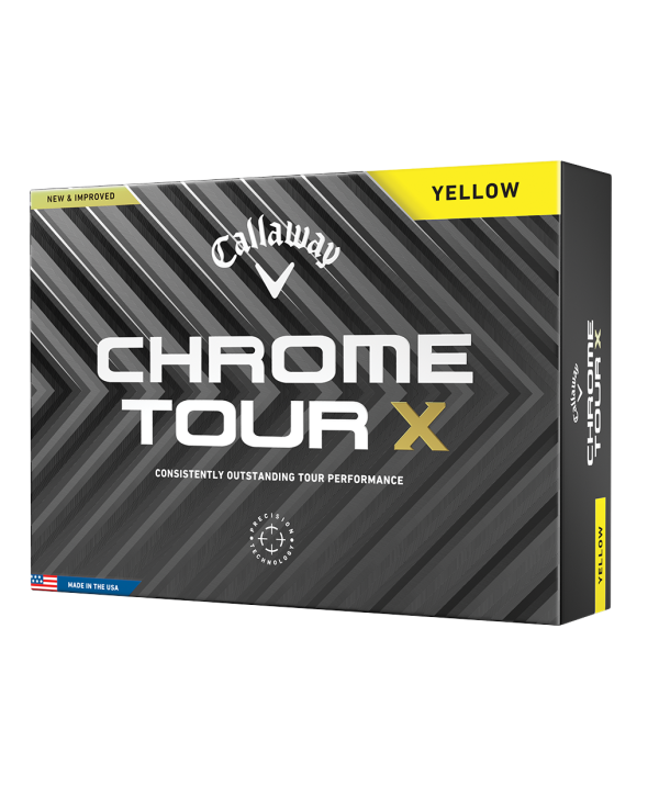 Golfové loptičky Callaway Chrome Tour X Yellow (12 ks)
