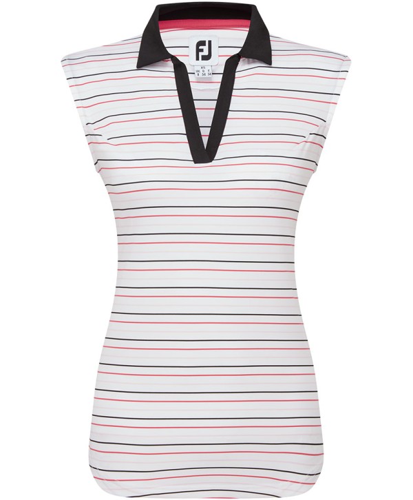 Dámske golfové tričko FootJoy Striped Lisle Sleeveless