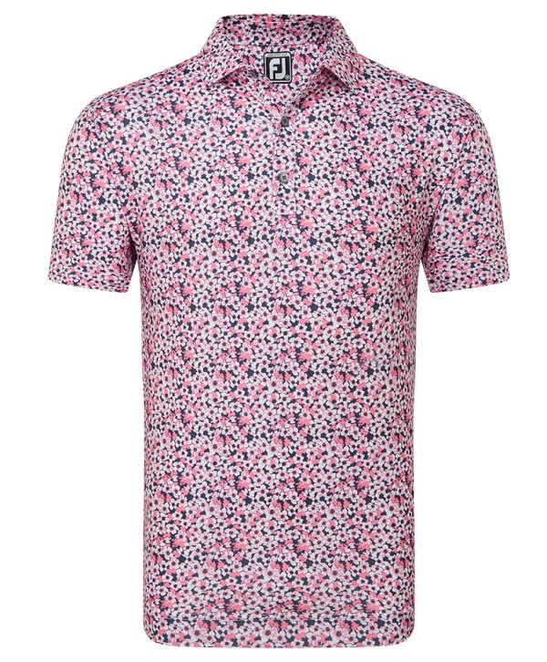 FootJoy Mens Primrose Print Lisle Polo Shirt