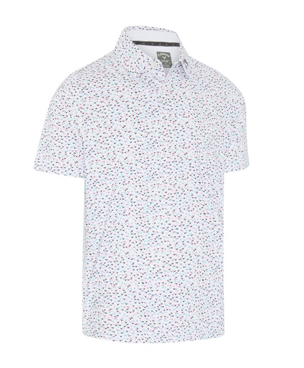 Callaway Mens All-Over Chev Confetti Print Polo Shirt
