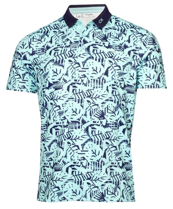 Calvin Klein Mens Abstract Print Polo Shirt