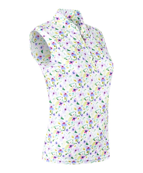 Pure Golf Ladies Rise Sleeveless Polo Shirt - Ethereal Bouquet