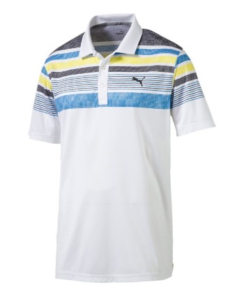 Puma Golf Mens Jersey Stripe Polo Shirt