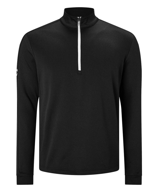 Callaway Mens Stretch Waffle Quarter Zip Thermal Mock Pullover