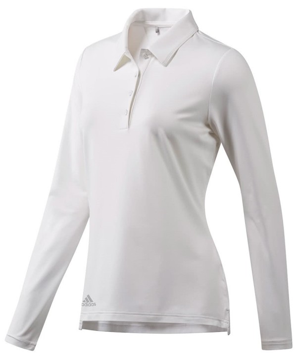 adidas Ladies ClimaLite Essentials Heather Long Sleeve Polo Shirt 2018