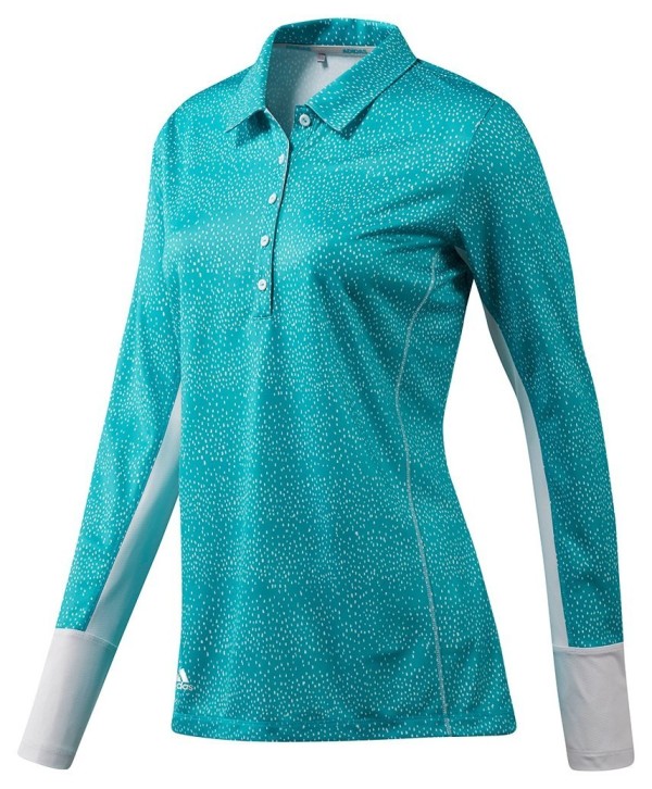 adidas Ladies Printed UPF Long Sleeve Polo Shirt
