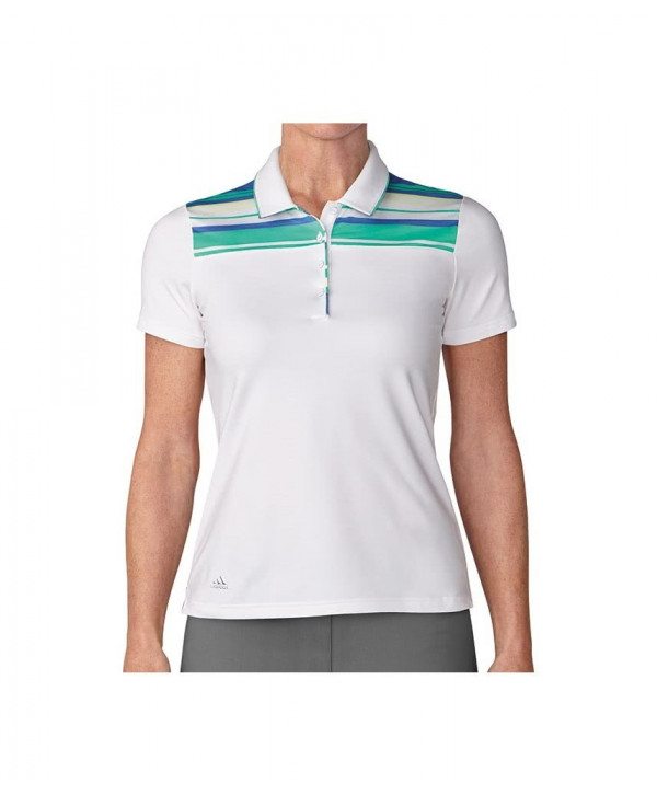 Adidas Ladies Ultimate 365 Stripe Merch Short Sleeve Polo Shirt