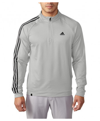 Adidas Mens 3 Stripes Quarter Zip Top (Logo on Chest)