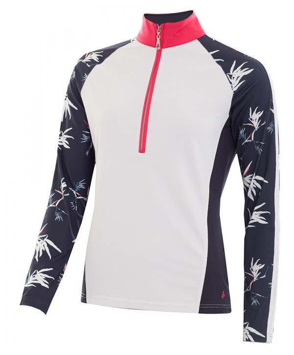 Green Lamb Ladies Lily Long Sleeve Polo Shirt with Contrast Panels