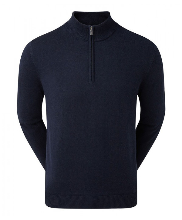 Pánský golfový svetr FootJoy Half Zip Lined Wool Blend