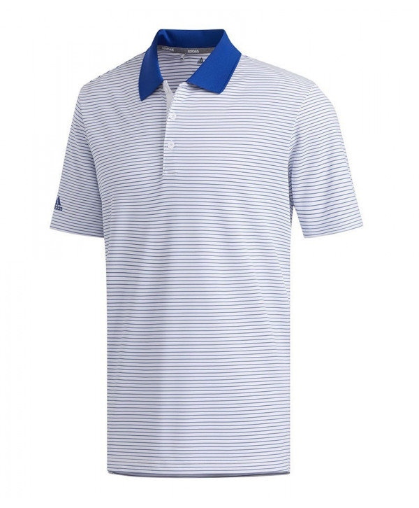 adidas Mens Performance Stripe Crestable Polo Shirt