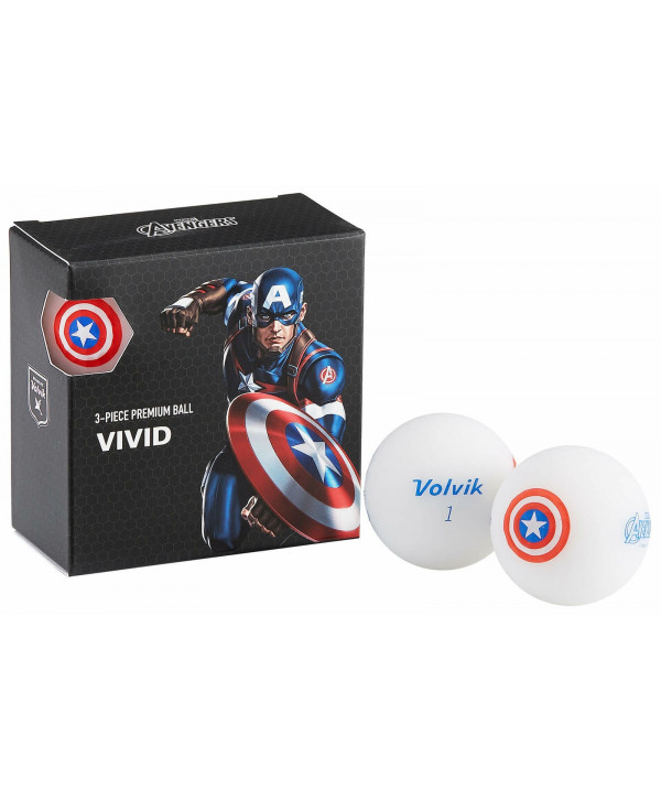 Volvik Marvel Golf Balls - 4 Pack Captain America