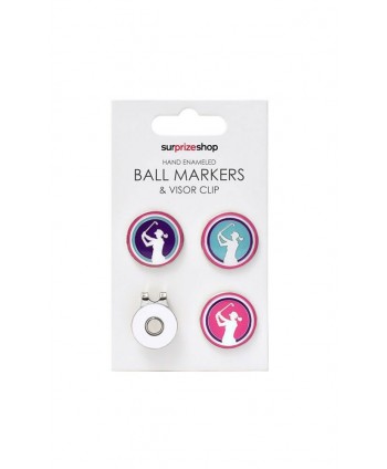 Ball Marker and Visor Clip Set