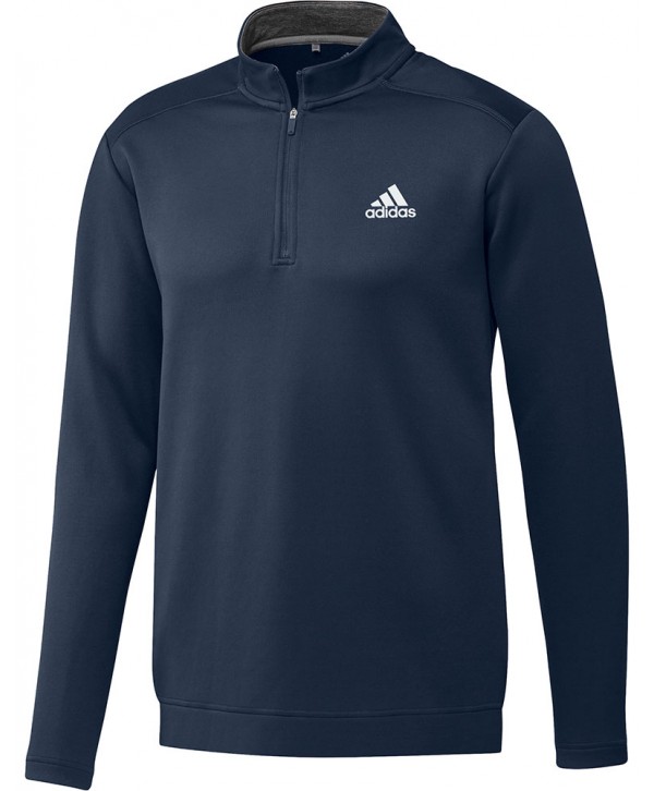 adidas Mens Club 1/4 Zip Pullover - Logo on Left Chest