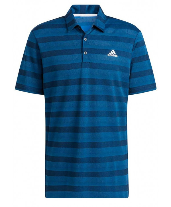 adidas Mens Two Colour Stripe Primegreen Polo Shirt