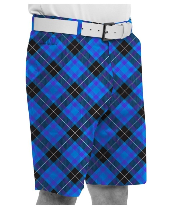 Royal And Awesome Blue Plaid Trews Golf Shorts