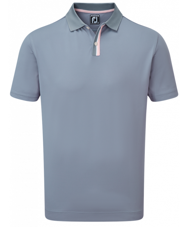 FootJoy Mens Solid Stripe Placket Pique Polo Shirt
