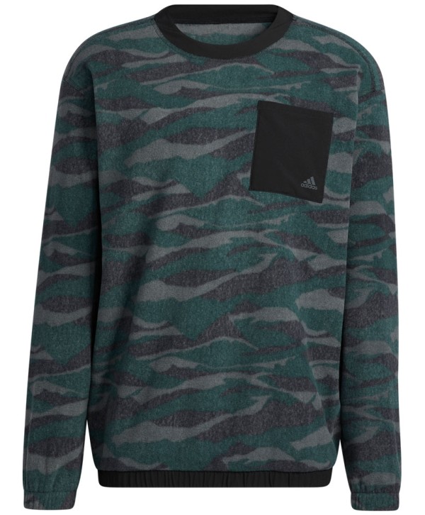 adidas Mens Texture Print Crewneck Sweatshirt
