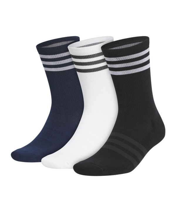 adidas Mens Crew 3 Stripe Socks - 3 Pairs